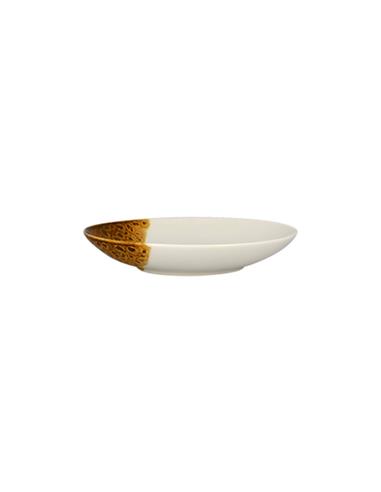 D RAK PLATO HONDO DE PORCELANA WILD COLOR BLANCO Y MARRON  23CM