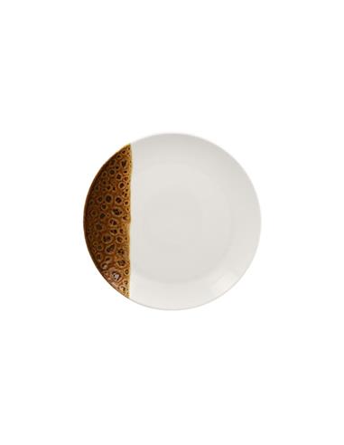 RAK PLATO DE PORCELANA WILD COLOR BLANCO Y MARRON  24CM