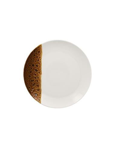 RAK PLATO DE PORCELANA WILD COLOR BLANCO Y MARRON  27CM