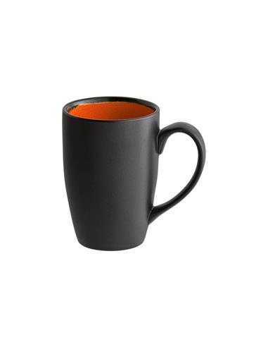 RAK TAZA FIRE DE PORCELANA 10OZ NARANJA Y NEGRO