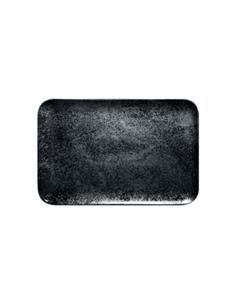 RAK FUENTE RECTANGULAR PORCELANA VAJILLA KARBON AUREA COLOR NEGRO 33X27 CM
