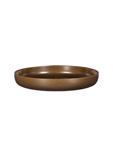 RAK PLATO BORDE ALTO DE 30 CMS EASE RUST STONEWARE COLOR CAFÉ