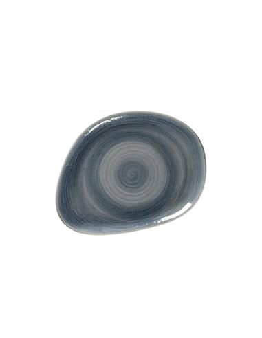 RAK PLATO STONE WARE JADE AZUL AGRISADO 22X16.7 CM