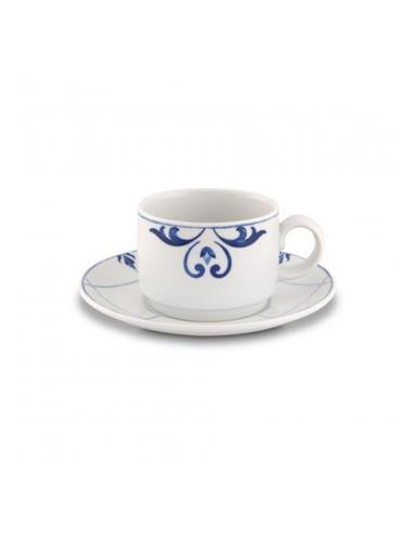 VISTA ALEGRE TAZA CON PLATO DE 23CL LINEA TILES COLOR AZUL