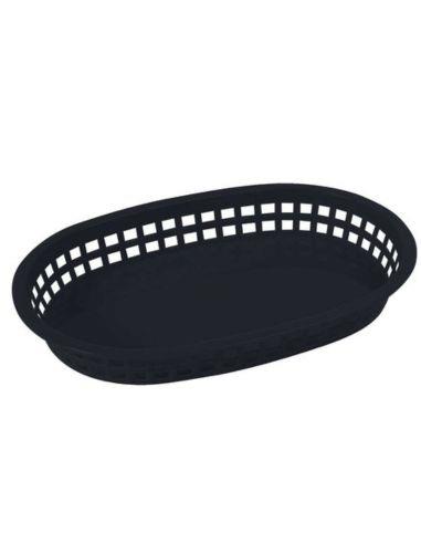 CANASTA OVALADA PLASTICA 27 X 18 X 3.81 CMS NEGRO WINCO