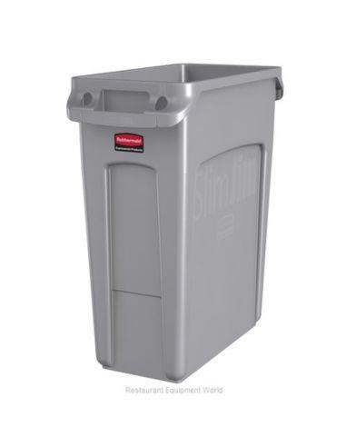 BASURERO SLIM JIM C/AGARRADERAS GRIS 16GAL RUBBERMAID