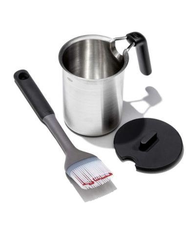 OXO SET DE PARRILLA DE PORTA SALSAS CON TAPA Y BROCHA DE CALOR - SET DE 2