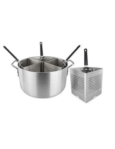 OLLA DE ALUMINO PARA PASTA CON 4 INSERTOS 20QT