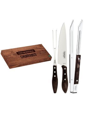 D TRAMONTINA SET DE BBQ PINZA, CUCHILLO Y TRINCHE