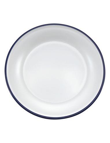 EFAY PLATO DE MELAMINA 27CM COLOR BLANCO CON FILO AZUL