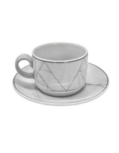 VISTA ALEGRE TAZA DE TE CON PLATO LINEA CARRARA 23CL